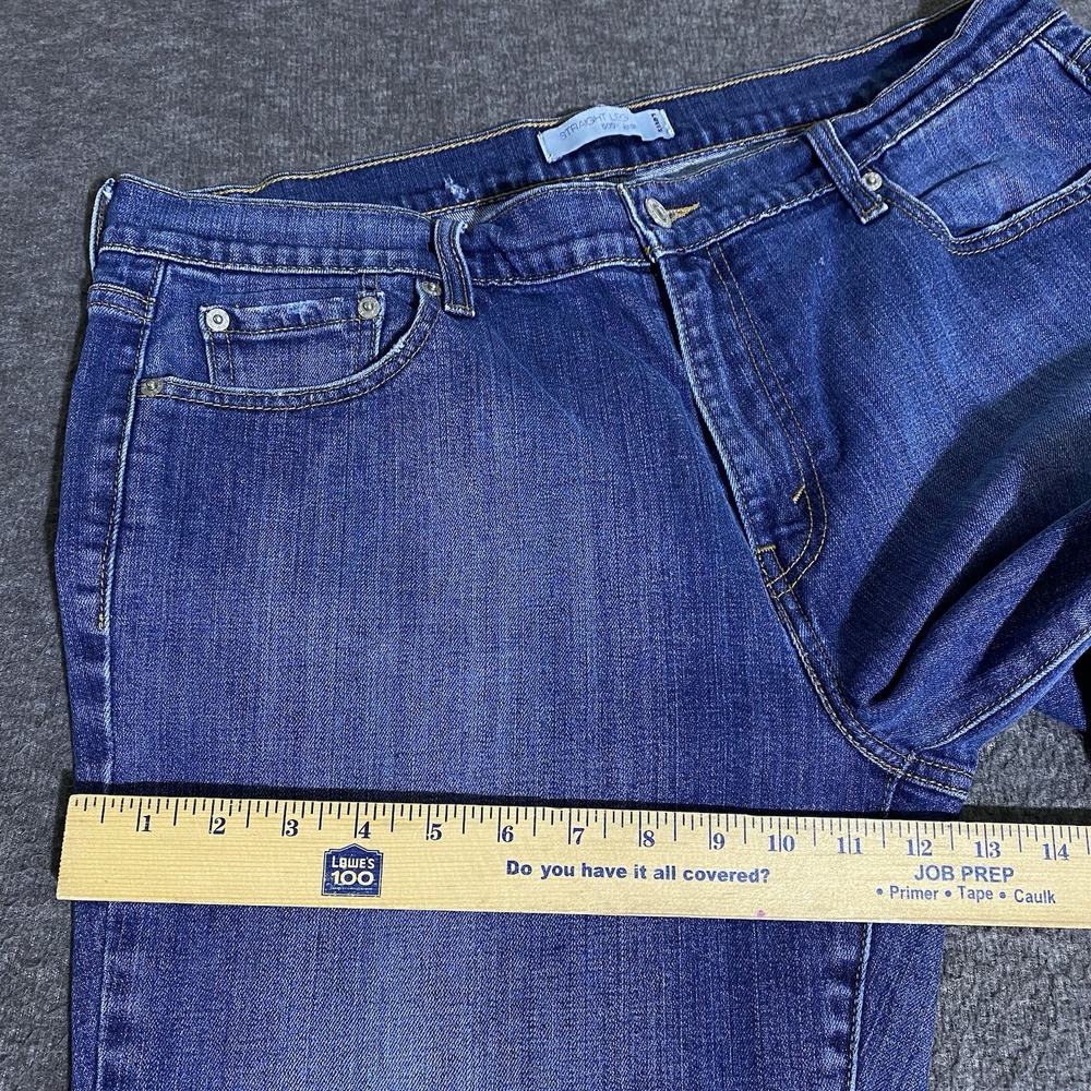 Levi's 505 Straight Leg Jeans Women 16 M 36x30 Blue Denim Mid-Rise Stretch Pants - Picture 9 of 16